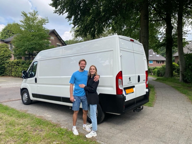 Arthur and Saskia with their Peugeot Boxer